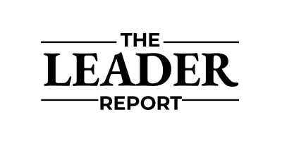 Logo for The Leader Report with bold serif typography and horizontal lines above and below the wordmark.
